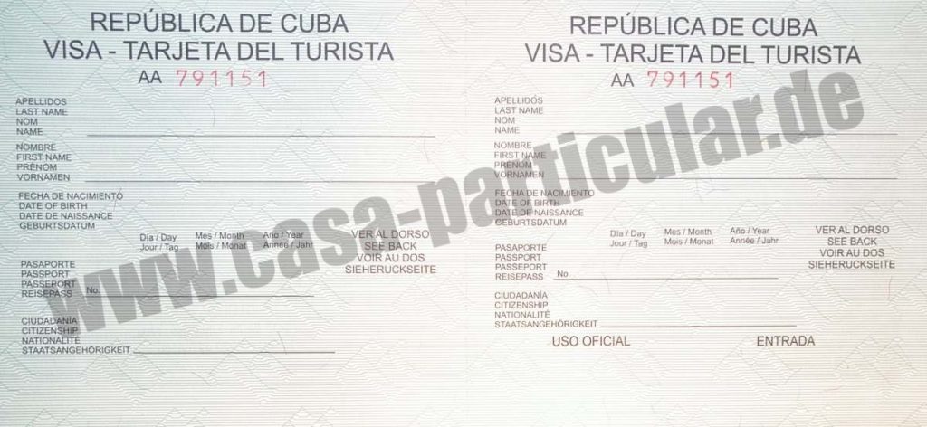 Touristenkarte Kuba